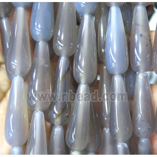 gray agate teardrop beads