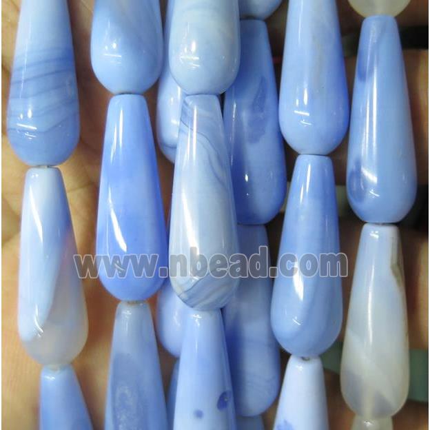 blue agate bead, teardrop