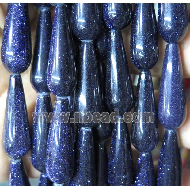 blue sandstone bead, teardrop