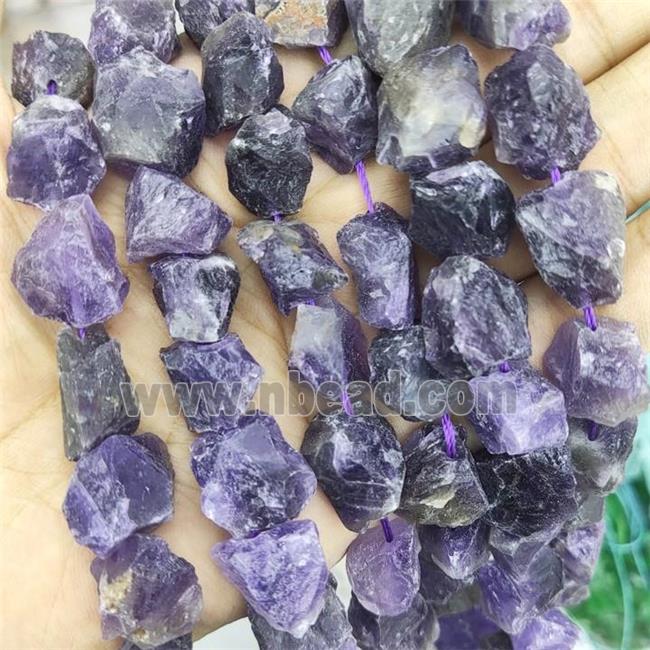 purple dogteeth Amethyst nugget chip beads, freeform, rough