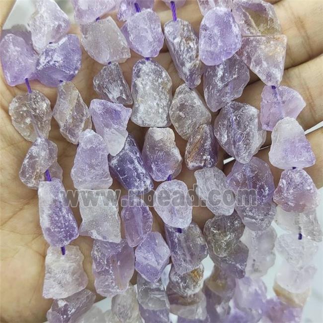 purple Amethyst nugget chip beads, freeform, rough