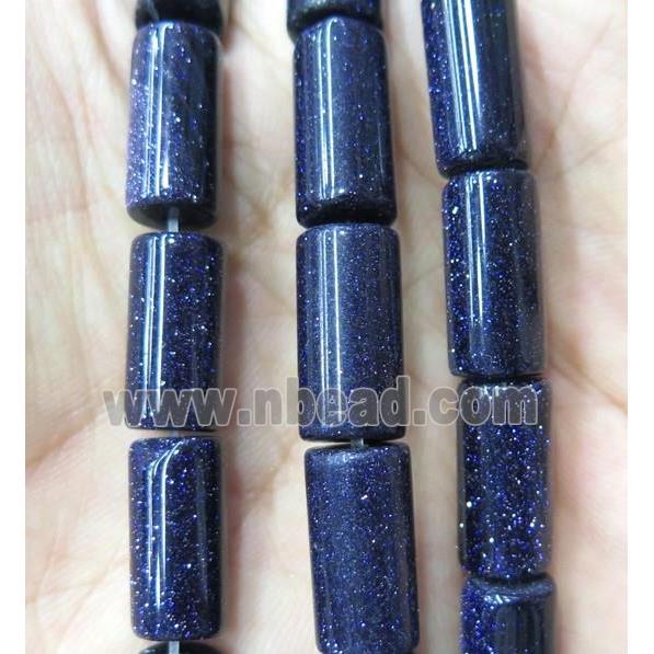 blue SandStone tube beads