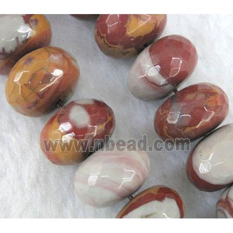 natural Noreena jasper beads, faceted rondelle