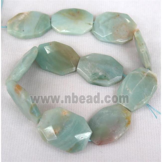 Amazonite slice beads, faceted freeform