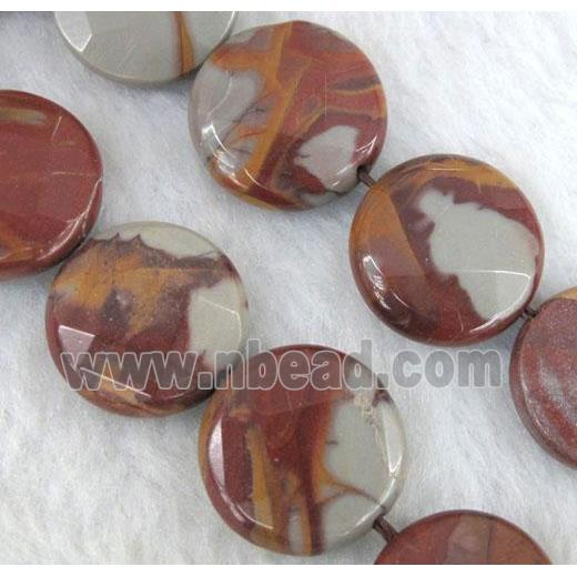 natural Noreena jasper beads, faceted flat round
