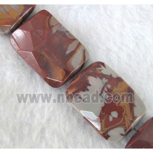 natural Noreena jasper beads, faceted rectangle