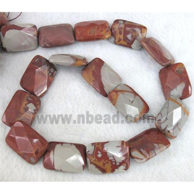 natural Noreena jasper beads, faceted rectangle