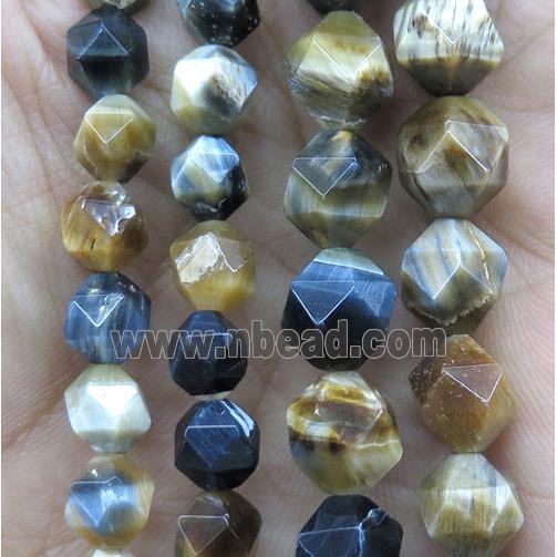 Fancy Tiger eye stone ball beads, faceted round