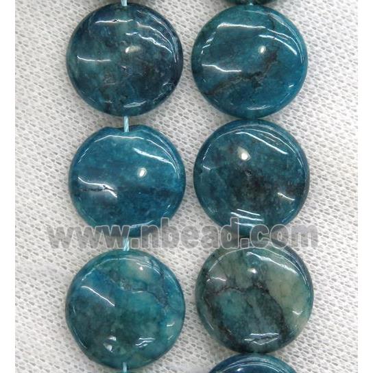 blue Apatite beads, coin