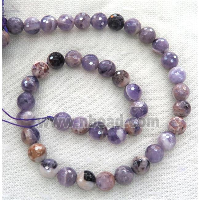 Amethyst beads, faceted round