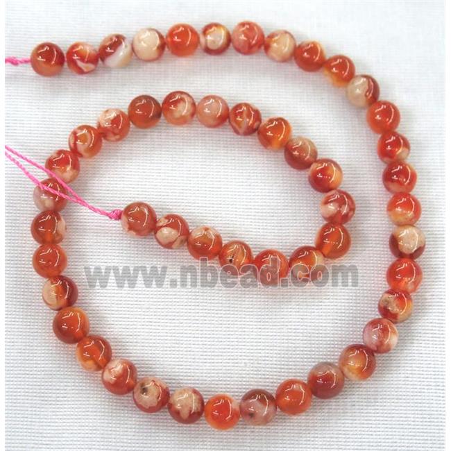 round Cherry blossom sakura Agate beads, red