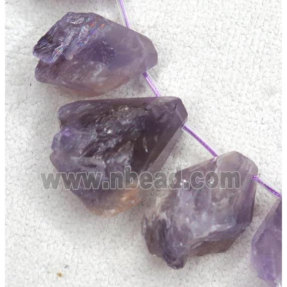 purple Amethyst collar beads, teardrop, faceted