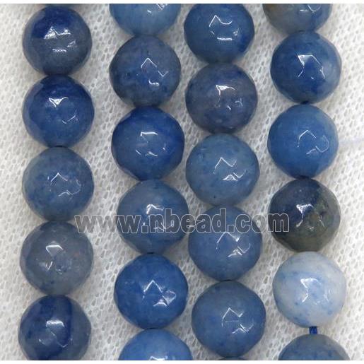 blue Aventurine beads, faceted round