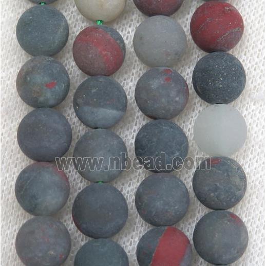 matte round African BloodStone beads