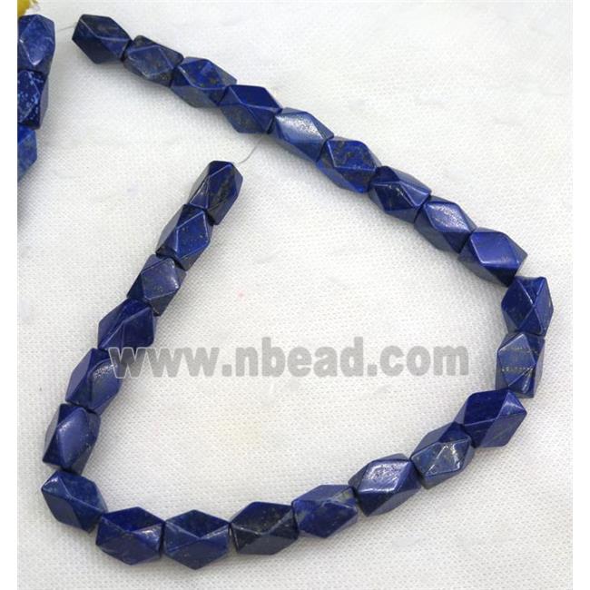 blue Lapis Lazuli beads, faceted cuboid