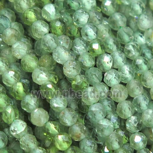 natural Green Apatite seed beads, faceted round