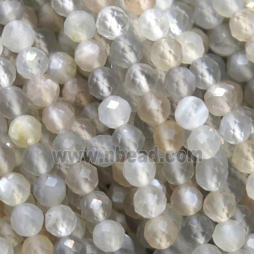 natural Gray MoonStone beads, faceted round