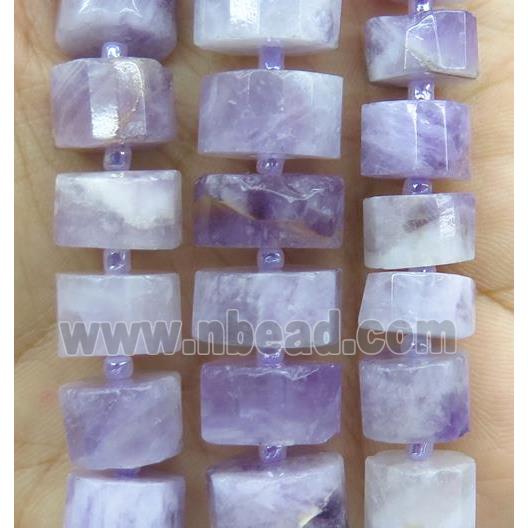 purple Chalcedony bead, faceted heishi