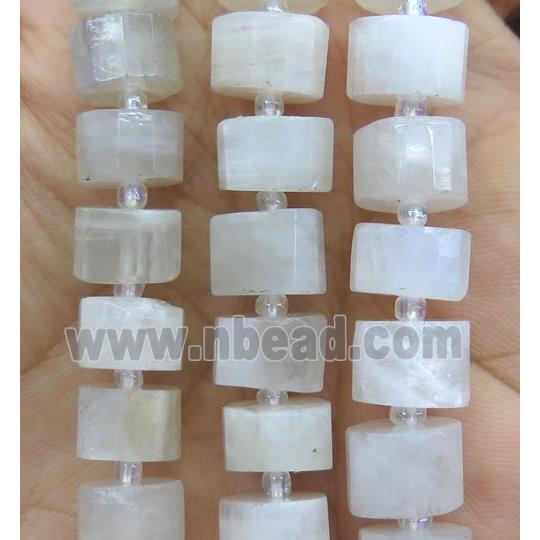 white MoonStone bead, faceted heishi