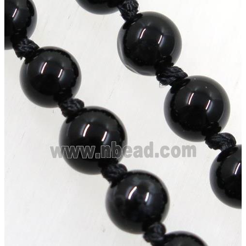 round black Onyx Agate knot Necklace Chain