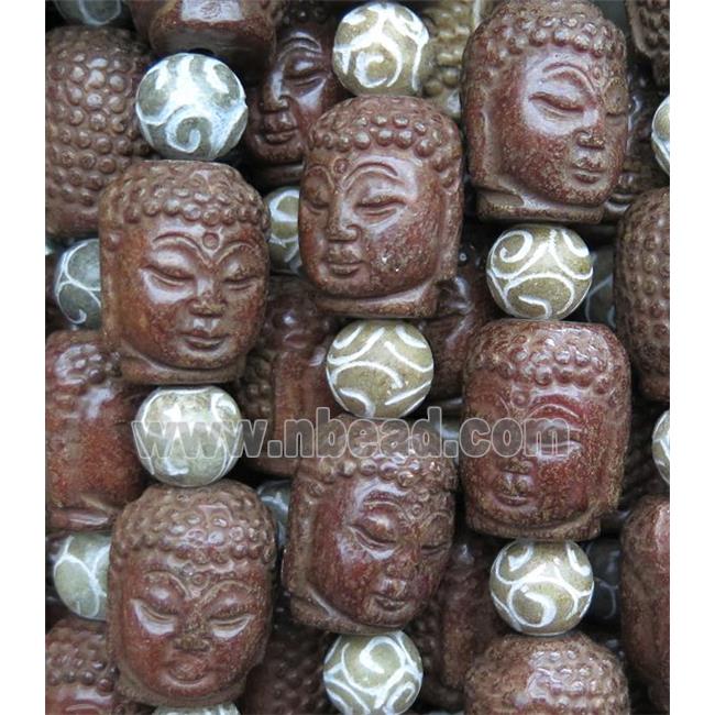 Agalmatolite Buddha Beads