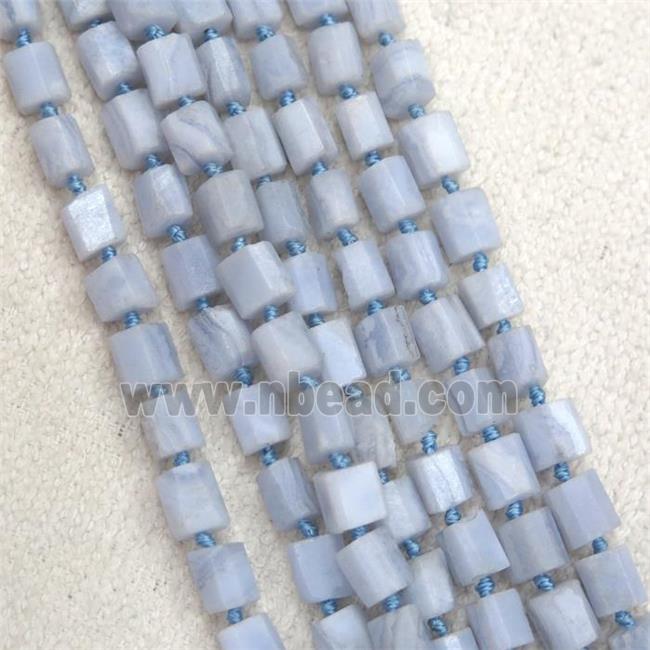 Blue Lace Agate chip bead, tube