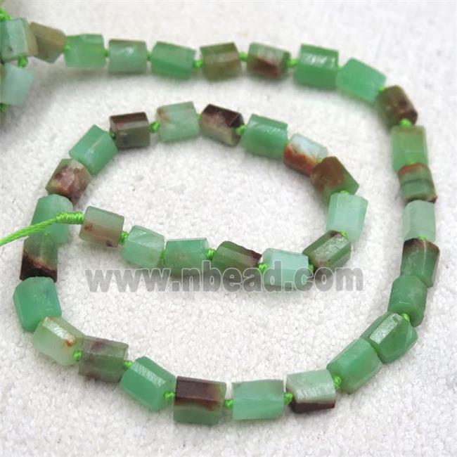green Australian Chrysoprase chip beads, tube