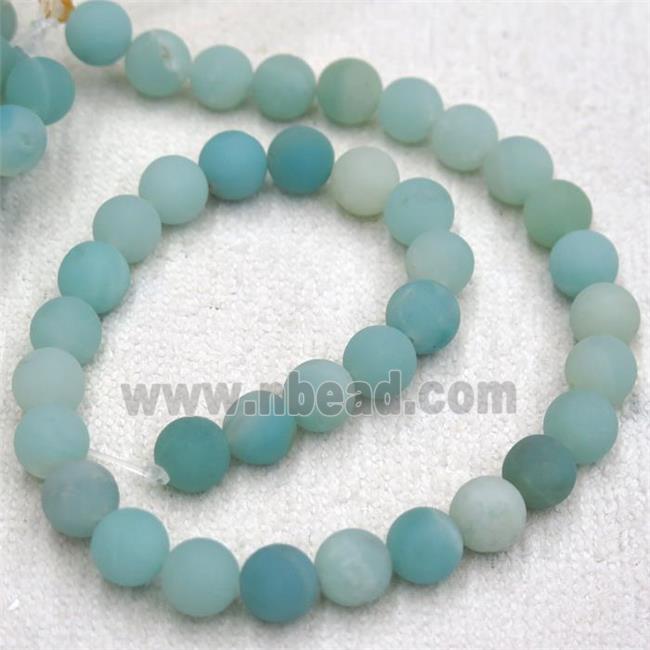 blue Amazonite round beads, matte