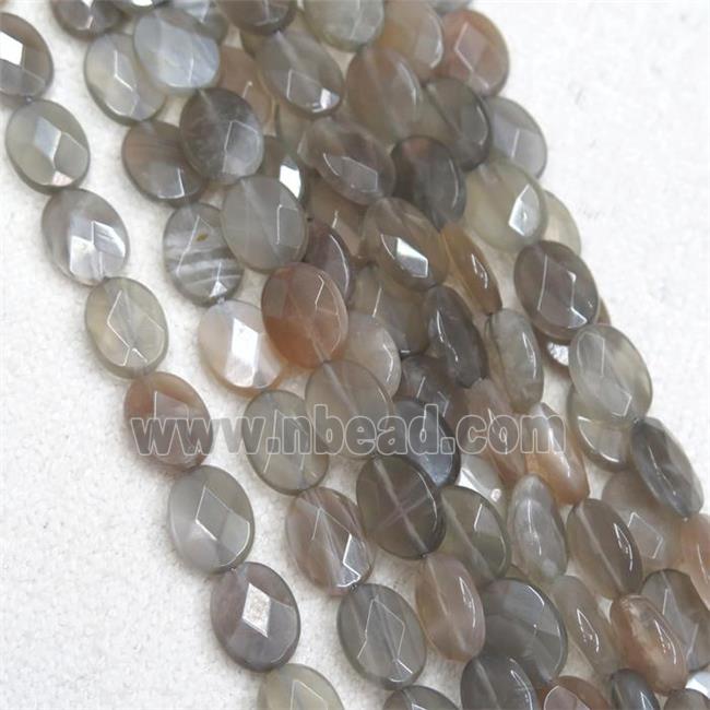 gray MoonStone bead, faceted oval