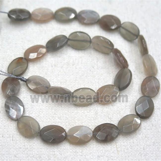gray MoonStone bead, faceted oval