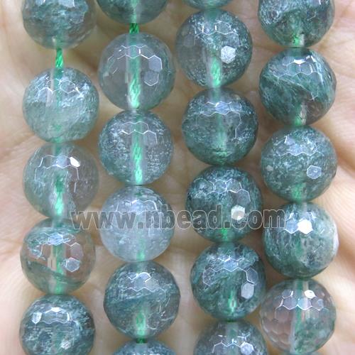 natural Green Quartz beads, faceted round