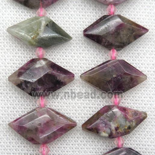 Tourmaline beads, faceted bullet