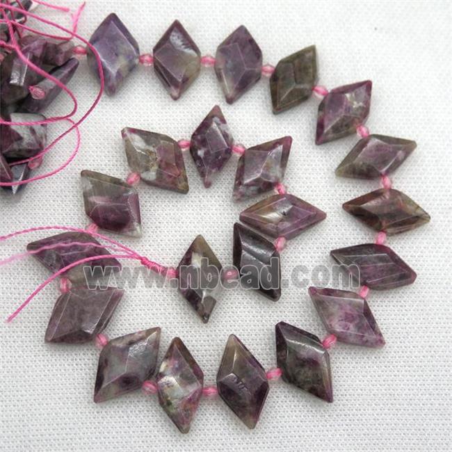 Tourmaline beads, faceted bullet