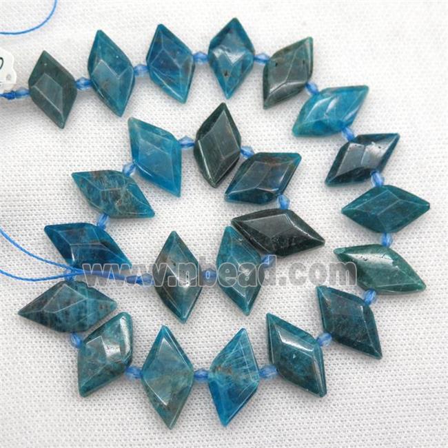 blue Apatite beads, faceted bullet
