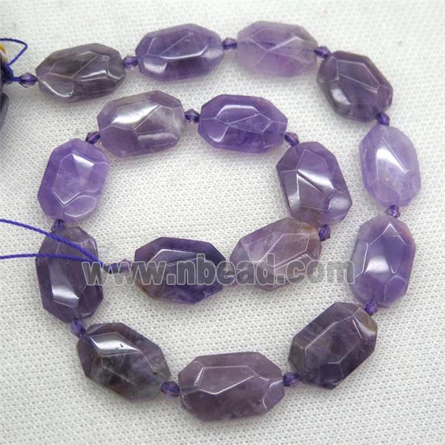 purple Amethyst beads, faceted rectangle