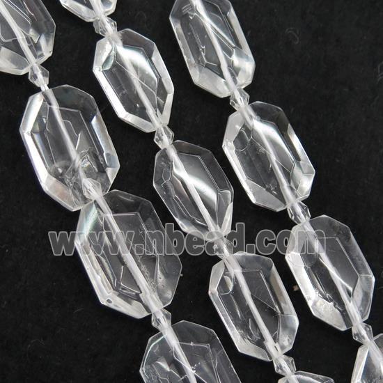 Clear Quartz beads, faceted rectangle