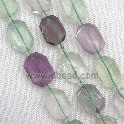 green Fluorite beads, faceted rectangle