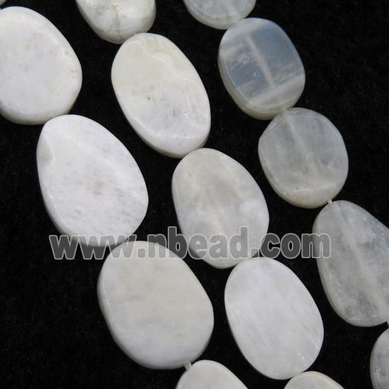 white MoonStone beads, matte, freeform