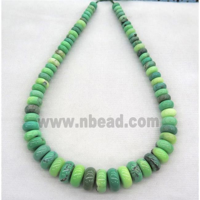 green Grass Agate collar beads, rondelle