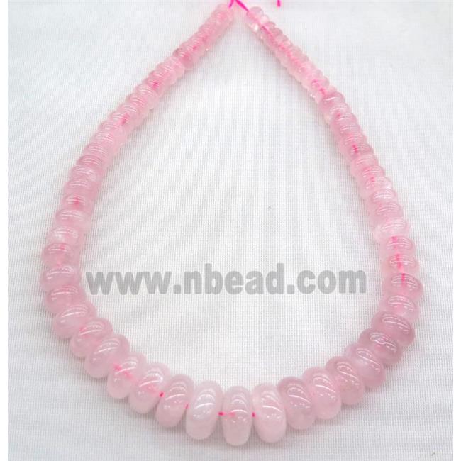 Rose Quartz collar beads, rondelle