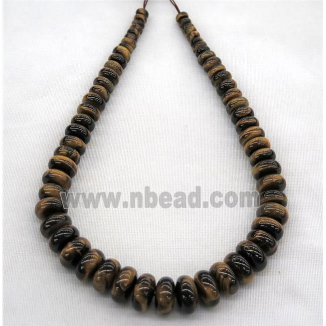 Tiger eye stone collar beads, rondelle