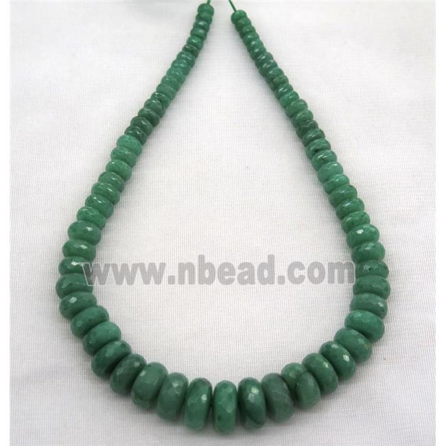 green Aventurine collar beads, faceted rondelle