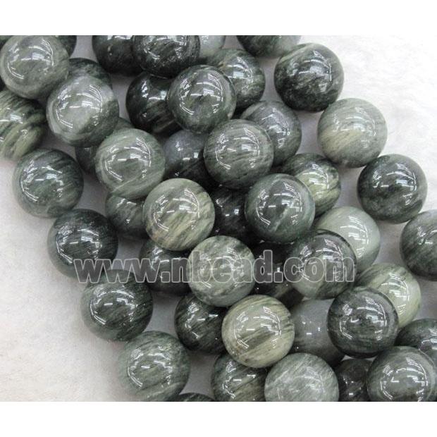Natural Green Seraphinite Beads Smooth Round