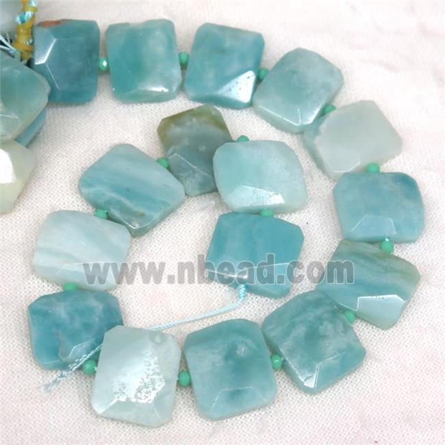 Chinese Amazonite nugget beads, faceted rectangle