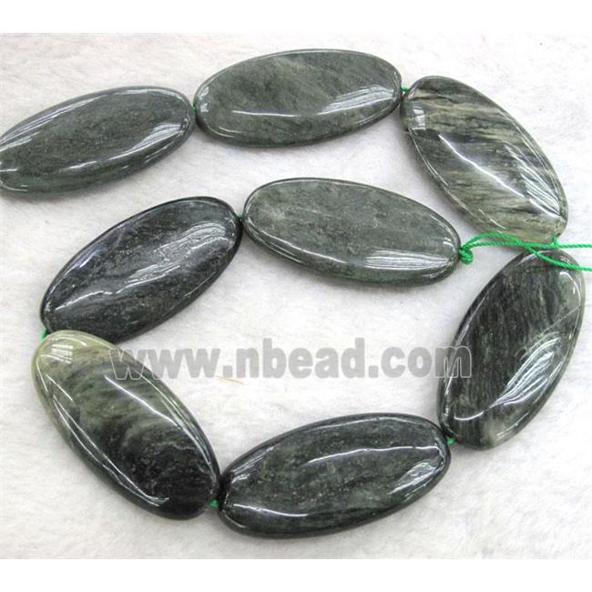 natural Seraphinite bead, flat oval
