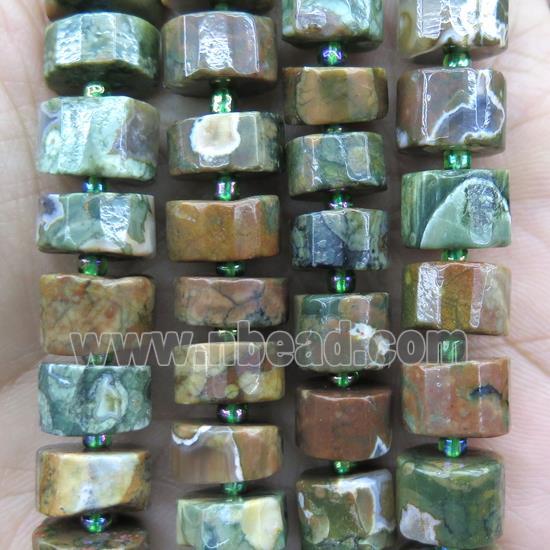 Rhyolite beads, faceted heishi