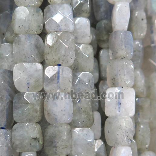 labradorite beads, faceted square