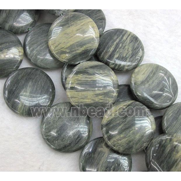 natural Seraphinite beads, flat round
