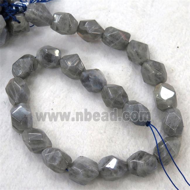 Labradorite nugget beads, faceted freeform