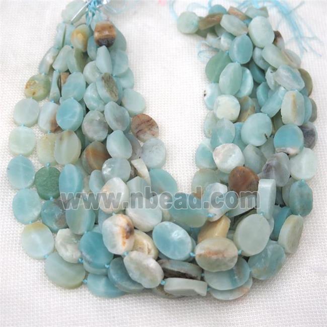 blue Amazonite beads, rough oval